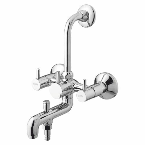 Wall Mixer Three in One with L-Bend for Overhead Shower Chrome